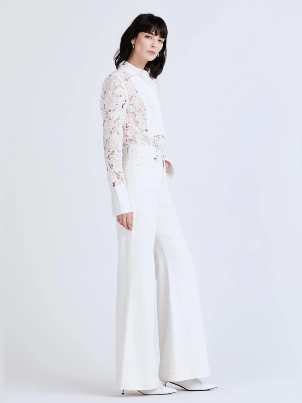 Derek Lam 10 Crosby - Coralie High Rise Wide-leg Jeans White Size 29 NWT